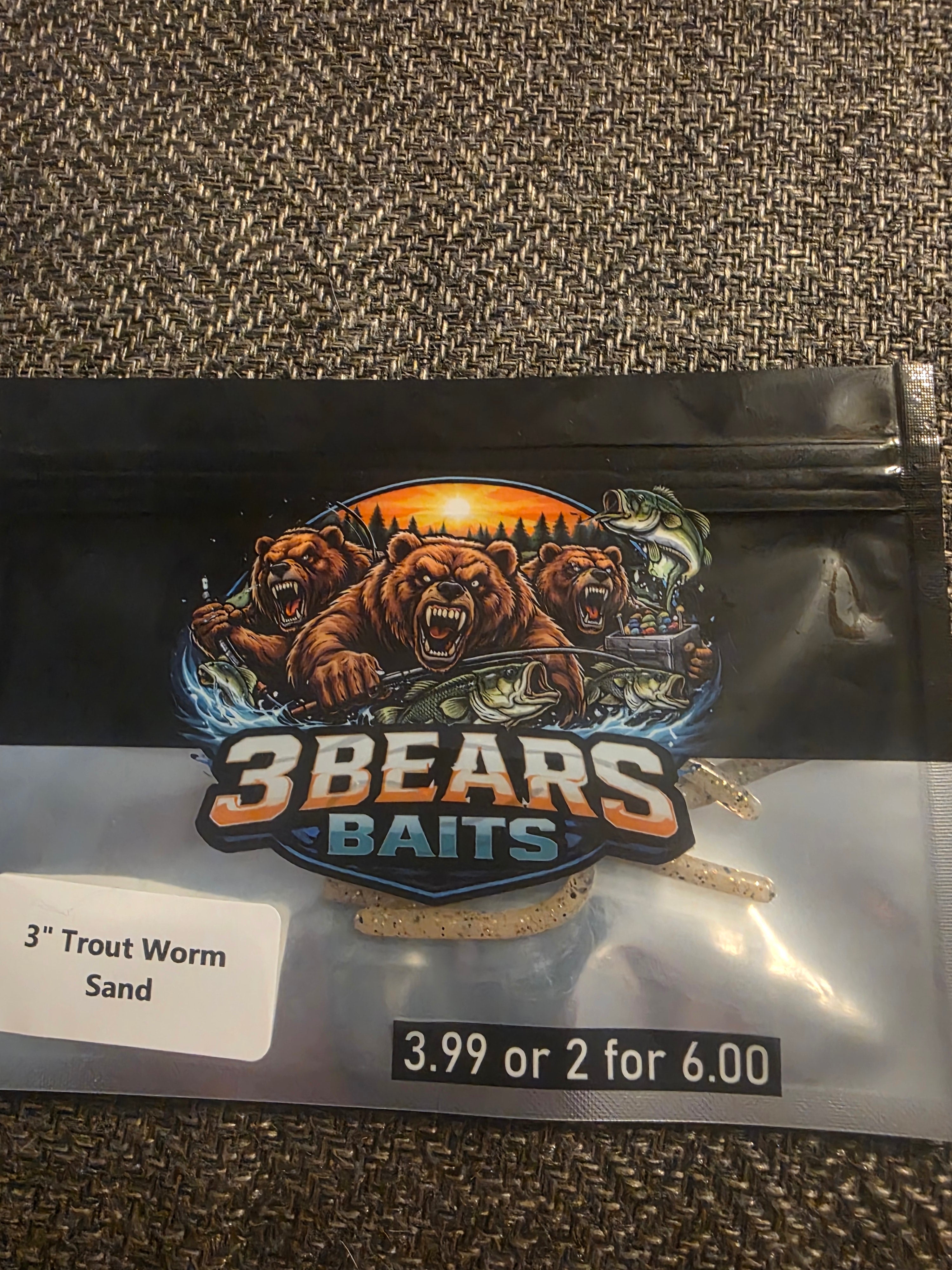 3" Trout Worm (Sand)(10pack)