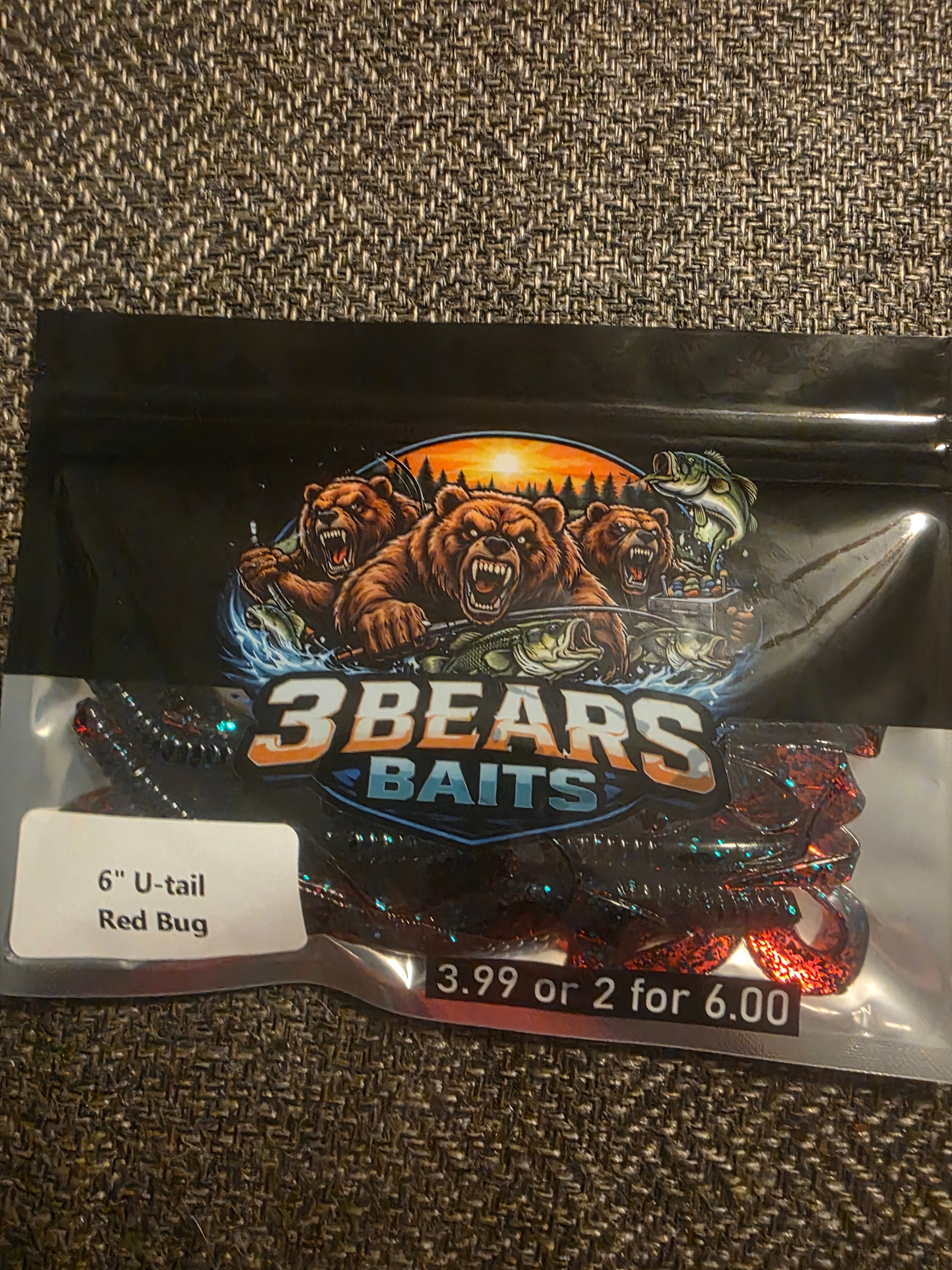 6"U-tail (Red Bug)(10pack)