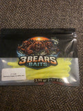 6in U-tail (chartreuse w/white core)(10pack)